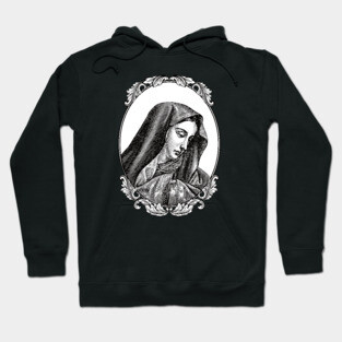 Vintage Virgin Mary Maria Portrait Hoodie