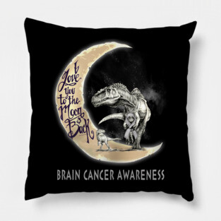 brain cancer dinosaur moon Pillow