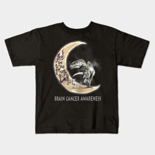 brain cancer dinosaur moon Kids T-Shirt