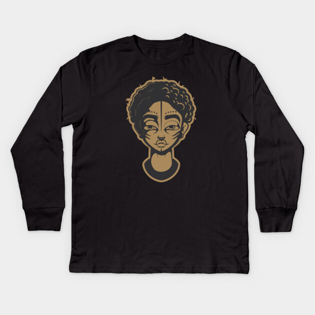 Black Boy Kids Long Sleeve T-Shirt by JSNDMPSY