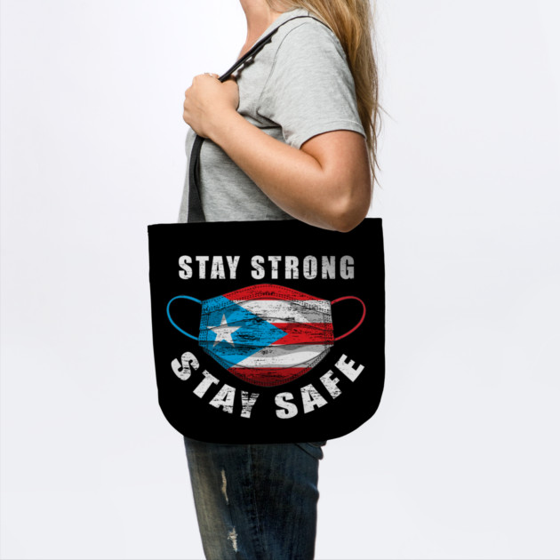 Stay Strong Stay Safe Puerto Rican Flag Mask Solidarity Awareness by creative