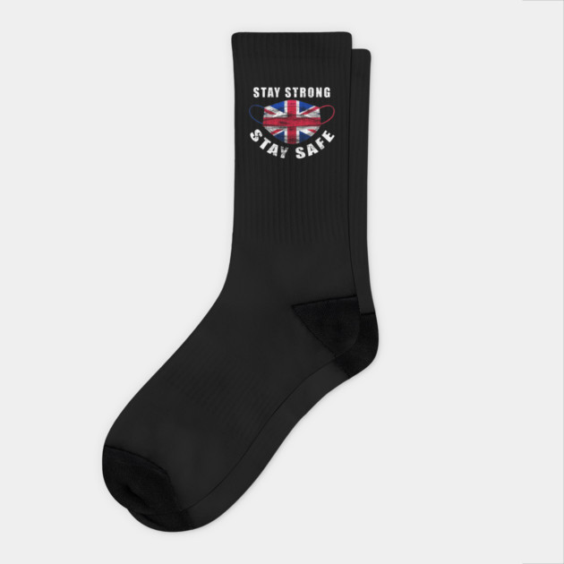Stay Strong Stay Safe UK Flag Mask Solidarity Awareness Socks by creative
