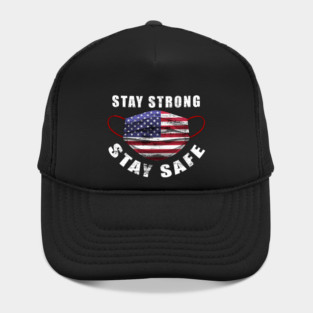 Stay Strong Stay Safe US Flag Mask Solidarity Awareness Hat
