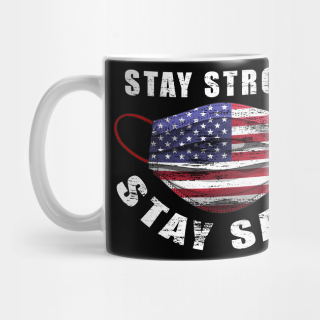 Stay Strong Stay Safe US Flag Mask Solidarity Awareness by creative