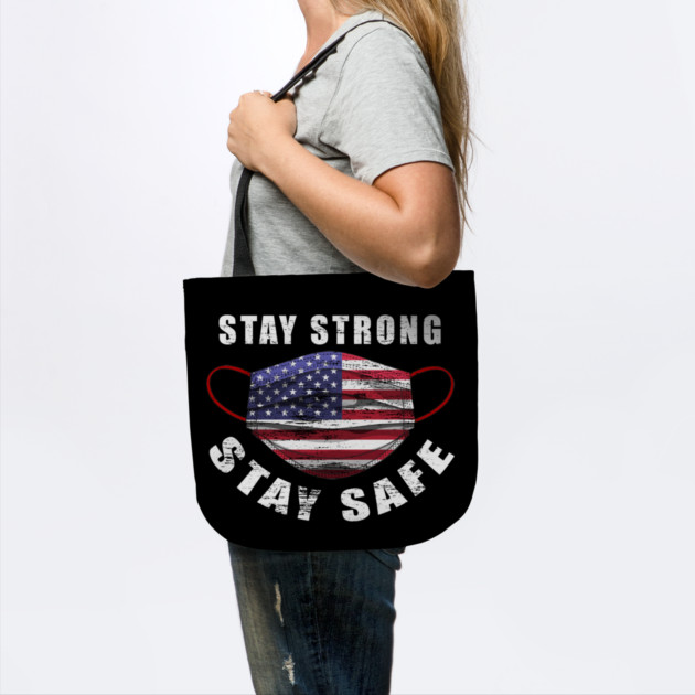 Stay Strong Stay Safe US Flag Mask Solidarity Awareness by creative