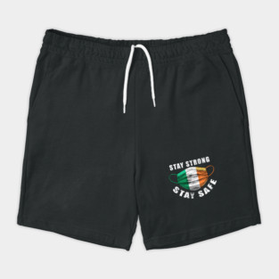 Stay Strong Stay Safe Ireland Flag Mask Solidarity Awareness Shorts