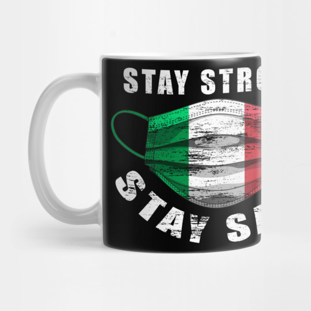 Stay Strong Stay Safe Italian Flag Mask Solidarity Awareness by creative