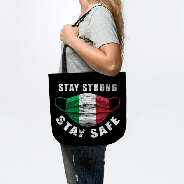 Stay Strong Stay Safe Italian Flag Mask Solidarity Awareness by creative