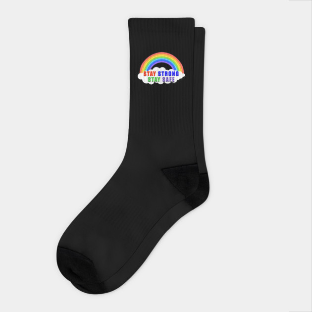 Stay Strong Stay Safe Rainbow Solidarity Awareness Socks by creative