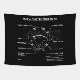 Mobile Drum Set - Steering Wheel Tapestry