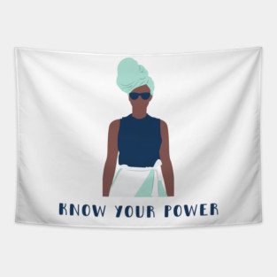 Know your Power feminist female women girls future is female resist strong Tapestry