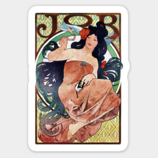Job cigarette papers poster by Mucha Sticker