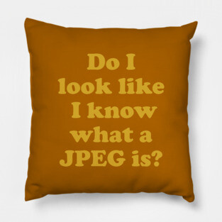 Do I look like I know what a JPEG is? Pillow