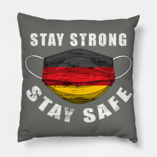 Stay Strong Stay Safe Germany Flag Mask Solidarity Awareness Pillow