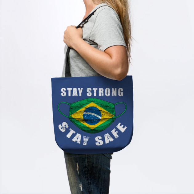Stay Strong Stay Safe Brasil Flag Mask Solidarity Awareness by creative