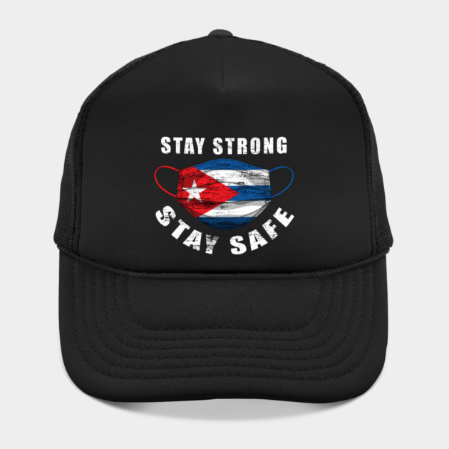 Stay Strong Stay Safe Cuba Flag Mask Solidarity Awareness by creative
