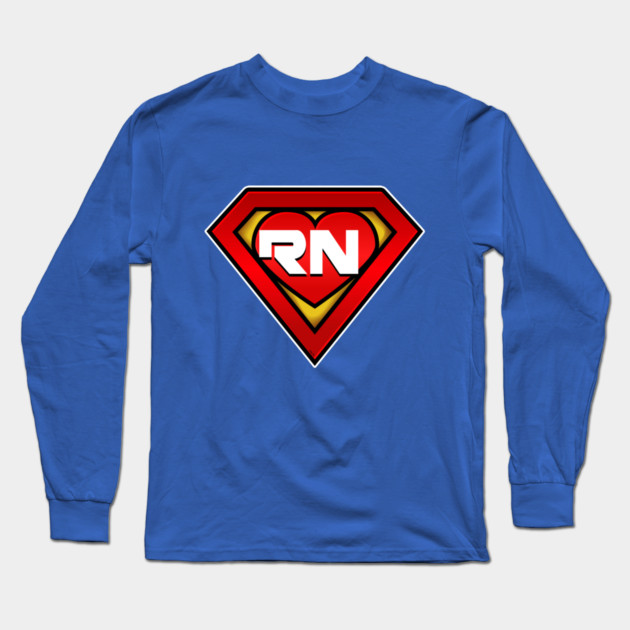 Superhero RN Nurse Coronavirus Hero Long Sleeve T-Shirt by creative