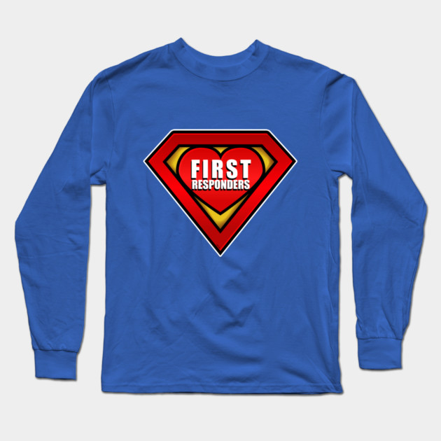 Superhero First Responder Coronavirus Hero Long Sleeve T-Shirt by creative