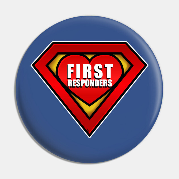 Superhero First Responder Coronavirus Hero Pin by creative
