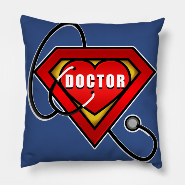 Superhero Doctor Coronavirus Hero Pillow by creative