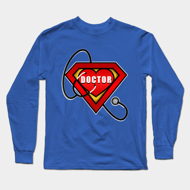 Superhero Doctor Coronavirus Hero Long Sleeve T-Shirt by creative