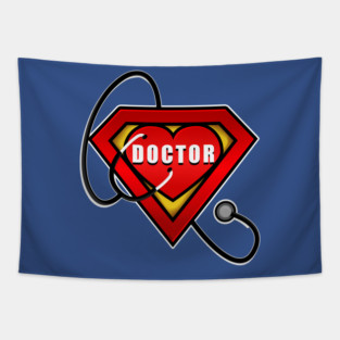 Superhero Doctor Coronavirus Hero Tapestry