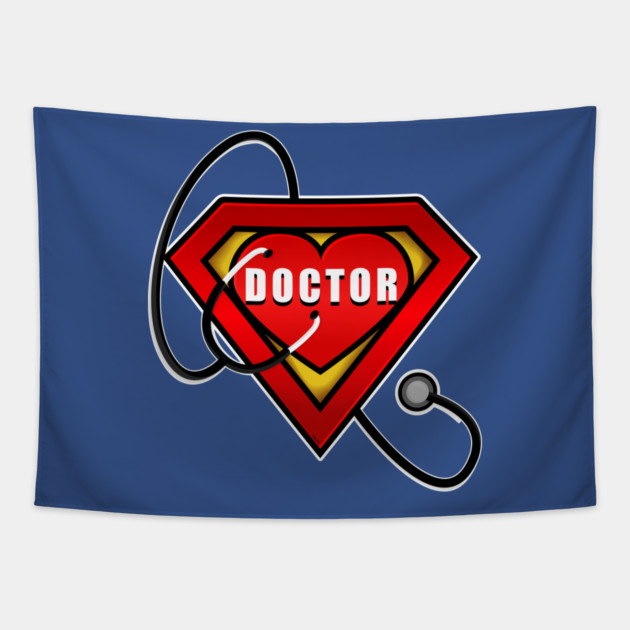 Superhero Doctor Coronavirus Hero Tapestry by creative