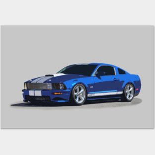 Ford Mustang GT - stylized color Posters and Art