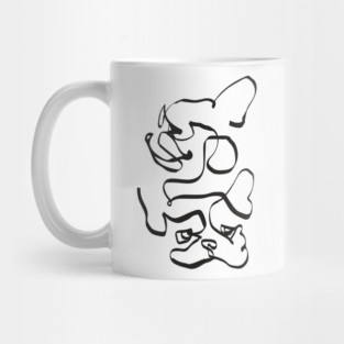 Abstract Line Frenchie Mug