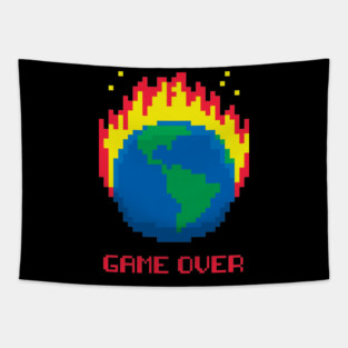 Game Over - Earth on Fire Tapestry