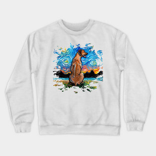 Rhodesian Ridgeback Night (version 2) Crewneck Sweatshirt