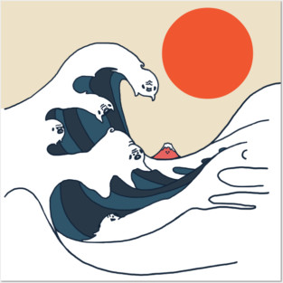 The Great Wave of Pugs Posters and Art