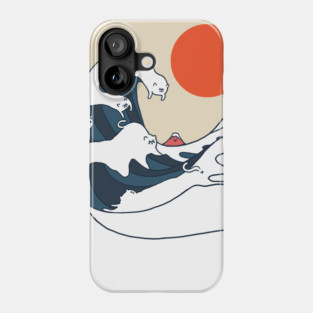 The Great Wave of Cats Phone Case