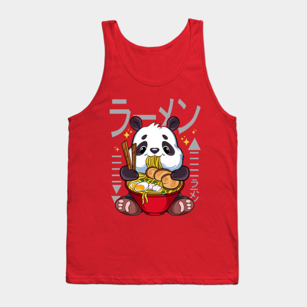 Ramen Panda Cute Kawaii Panda Eating Ramen Tank Top by creative