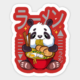 Ramen Panda Cute Kawaii Panda Eating Ramen Magnet