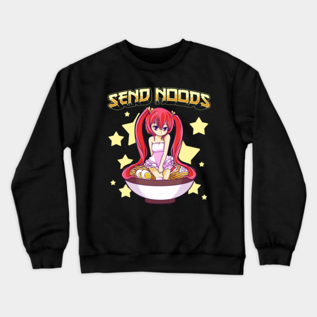 Send Noods Cute Anime Girl inside a Ramen Bowl Crewneck Sweatshirt by creative