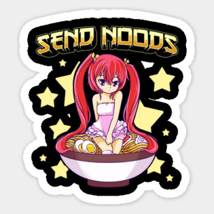Send Noods Cute Anime Girl inside a Ramen Bowl Sticker