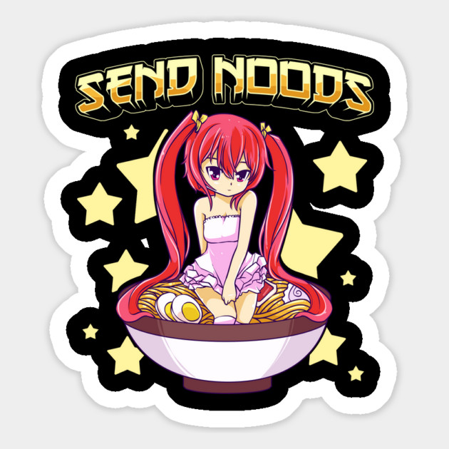 Send Noods Cute Anime Girl inside a Ramen Bowl Magnet by creative