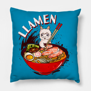 Ramen Bowl & Llama with Chopsticks Pillow