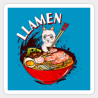 Ramen Bowl & Llama with Chopsticks Sticker