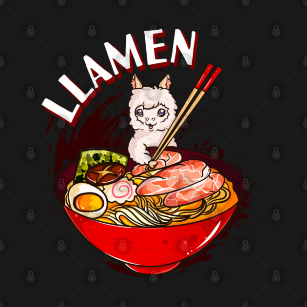 Ramen Bowl & Llama with Chopsticks by creative