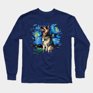 German Shepherd Night 2 (version 3) Long Sleeve T-Shirt