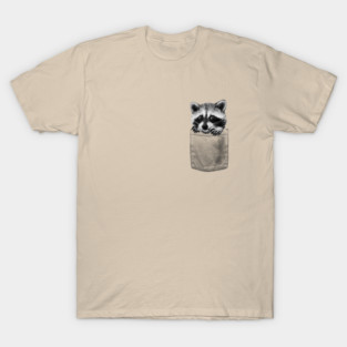 Raccoon in Pocket T-Shirt
