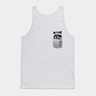 Raccoon in Pocket Tank Top