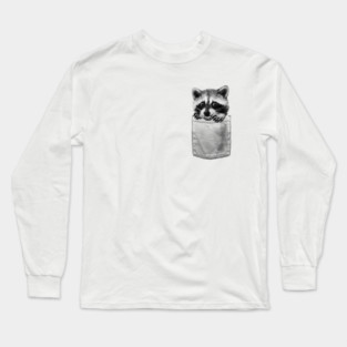 Raccoon in Pocket Long Sleeve T-Shirt