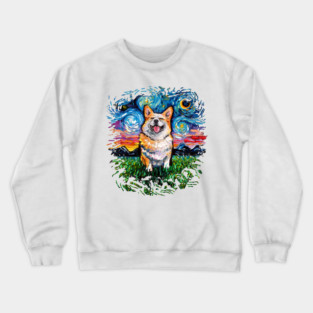 Smiling Corgi Night (version 2) Crewneck Sweatshirt