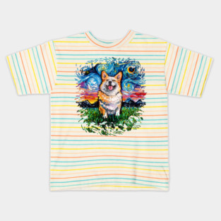 Smiling Corgi Night (version 2) Kids T-Shirt
