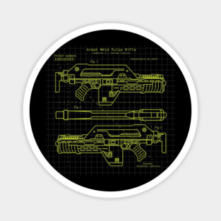 Pulse Rifle Aliens BluePrint Ripley Magnet