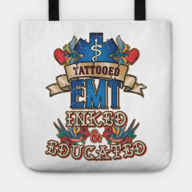 Tattooed EMT for Emergency medical technicians Tote by creative