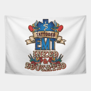 Tattooed EMT for Emergency medical technicians Tapestry